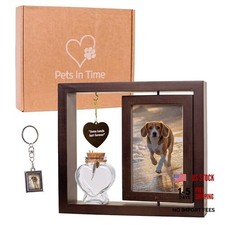 Dog Loss Memorial Frame Pet Memorial with Ashes Keepsake, Rotating Double