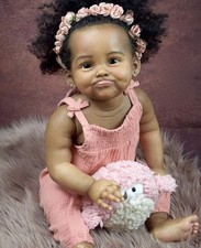 28" Completed Reborn Baby Doll Hand-Rooted Hair Toddler Girl Realistic Toy Gift