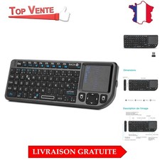Clavier Mini Portable Rii 2,4 GHz AZERTY avec Touchpad - Idéal pour PC et TV Box