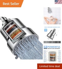 Filtered Shower Head, 3 Modes High Pressure Shower Head with 15 Stage Hard Wa...