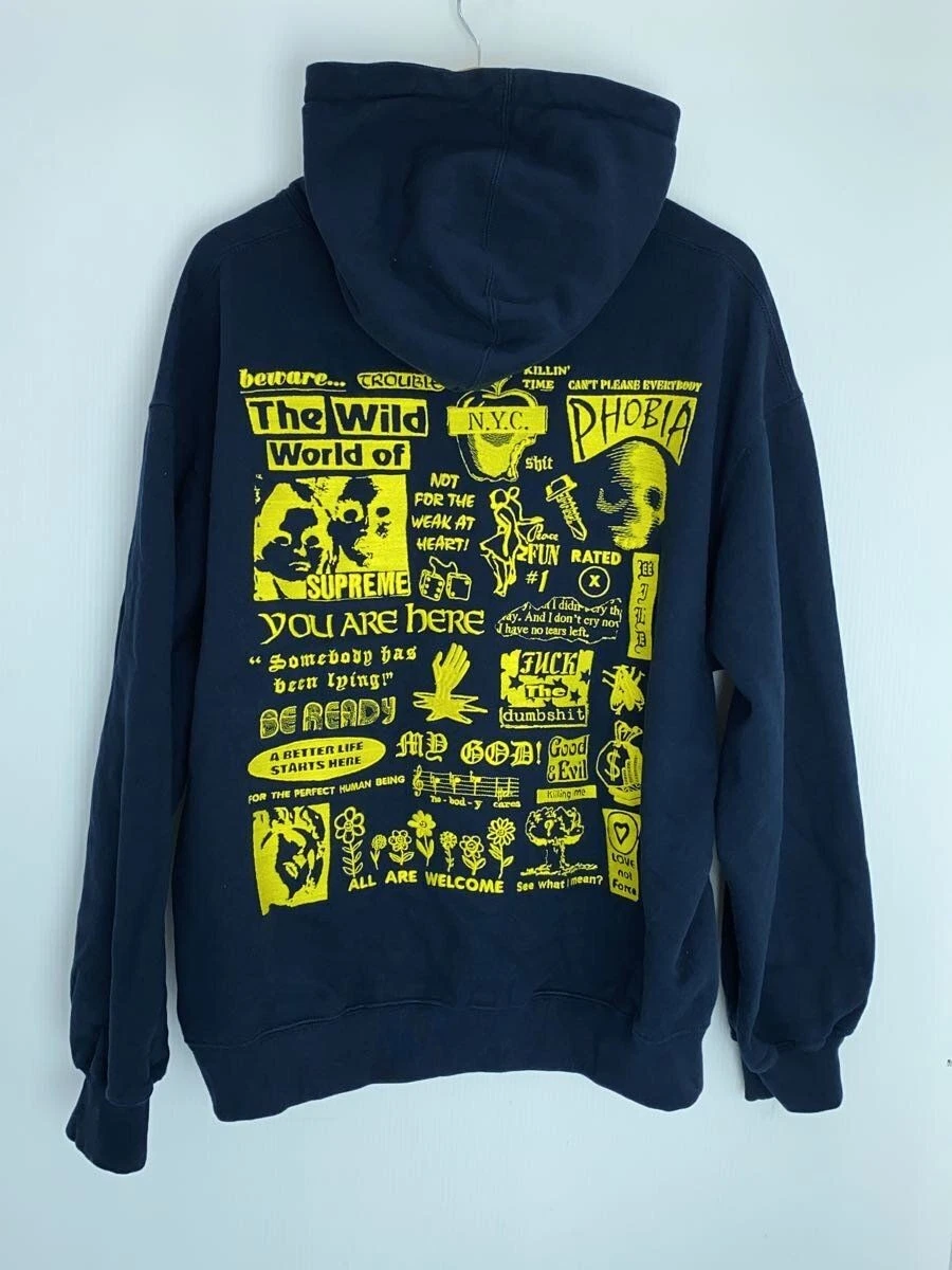 Felpa Supreme con cappuccio XL cotone navy usata