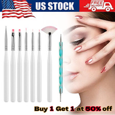 Nail Art Design Dotting Painting Drawing Polish Brush Pen Tools Acrylic 8 PCS US
