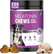 Calming Melatonin for Dogs, 200 Pet Chews Calming Treats for Sleep Aid Sleepi...