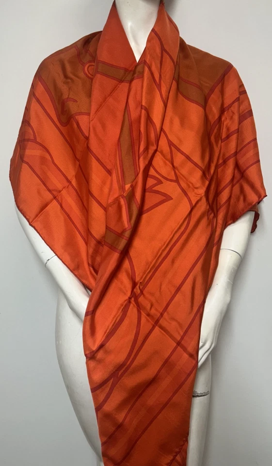 Hermes Scarf 52" NEW+TAGS RARE XXL DIP DYE 'QUADRIGE' ICONIC H Shawl France - Image 3 of 4