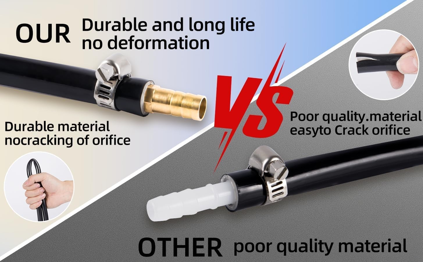 3/8 Inch Self Sinking Aeration Hose,100 Feet Weighted Pond Aerator Hose Kit 8...