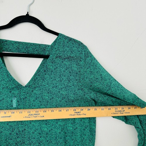 CAbi Bountiful Blouse green Flowey cut out long sleeve women’s large - Bild 6 von 9