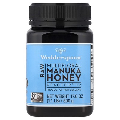 Wedderspoon 100 Raw Manuka Honey KFactor 12 17 6 oz 500 g BPA-Free, Non-GMO, Raw