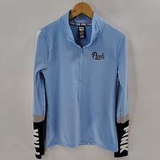 Victoria's Secret PINK Ultimate Deep Zip Pullover Blue Track Jacket Large