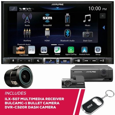 Alpine ILX-507 7'' Multimedia w/ Bullet Camera & DVR-C320R Dash Camera