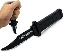 4PCS Retractable Fake Knife Toy Plastic Trick Dagger Props for Halloween Pranks.