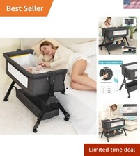 Baby Bassinet Bedside Sleeper Cradle with Mosquito Net Portable 3 in 1