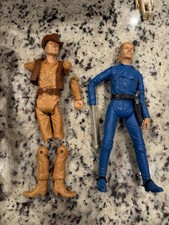 Vintage Marx Johnny West Broken Lot 2 Figures 2 Horses LOOK  