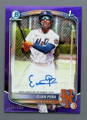 2025 1st Bowman Draft Chrome Elian Pena  prospect auto purple /250 CPA-EP Mets