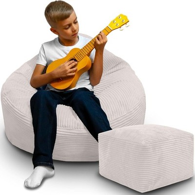 DreamRoots Sitzsack Cord oder Kinder - Bean Bag Sofa - 70x70x70 cm, size S