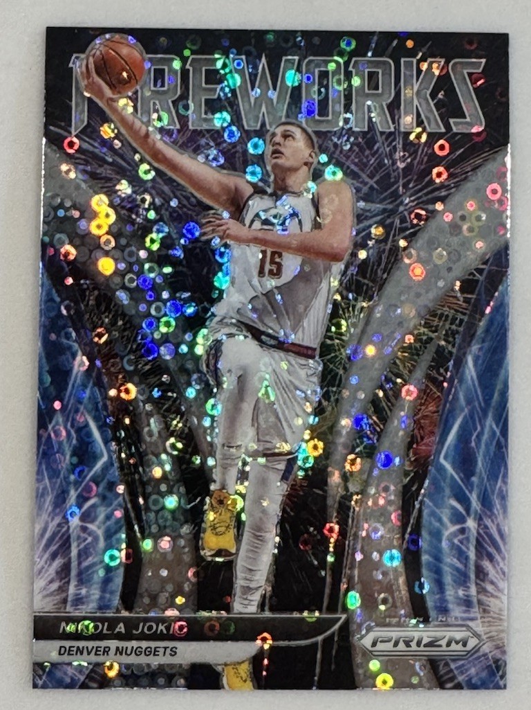 Nikola Jokic 2021-22 Panini Prizm Fireworks Fast Break SIlver Disco #5