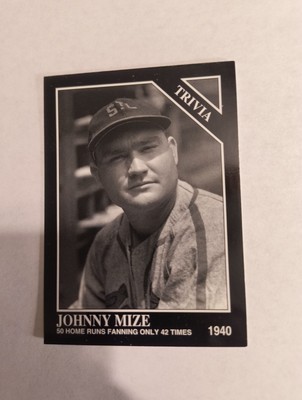 JOHNNY MIZE 1993 CONLON COLLECTION THE SPORTING NEWS TRIVIA #918