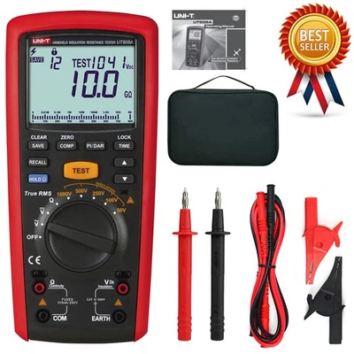 UNI-T UT505A 1000V HANDHELD TRUE RMS MEGGER INSULATION RESISTANCE TESTER MULT - Image 1 of 4