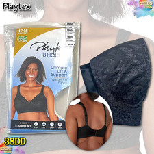 NWT Playtex 38DD 18 Hour Ultimate Lift Support Wireless Bra 4745 Black Animal