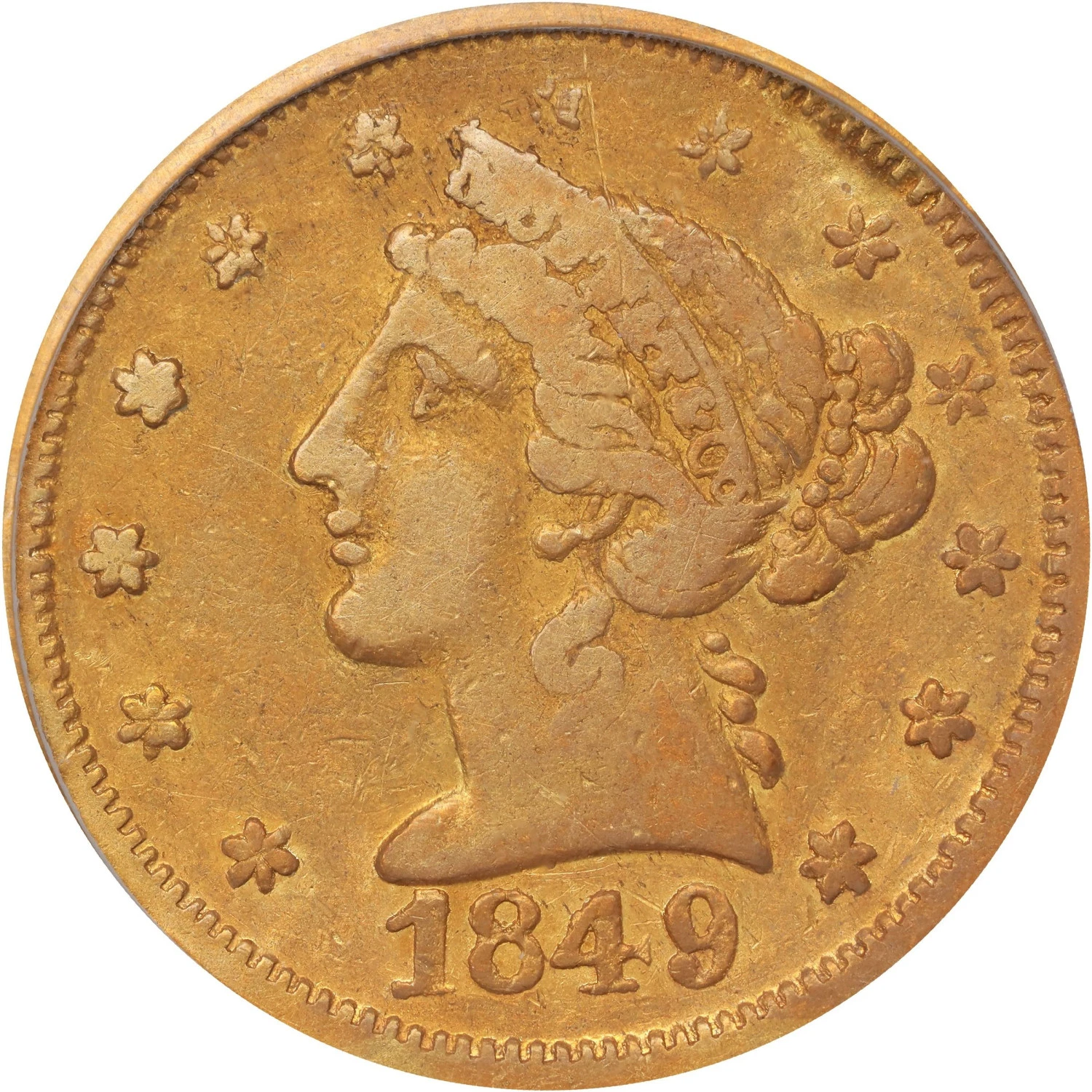 1849 $5 Gold Liberty PCGS XF40 Gold Half Eagle Moffat & Co 02813142