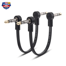 Guitar Patch Cable 1/4 Inch Stereo TRS Effect Pedal Cord Right Angle 6in 6in
