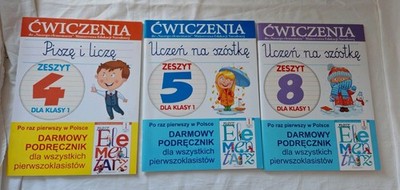 Polish Language Learning Children Workbooksx3 For Grade 1  Writing Maths New