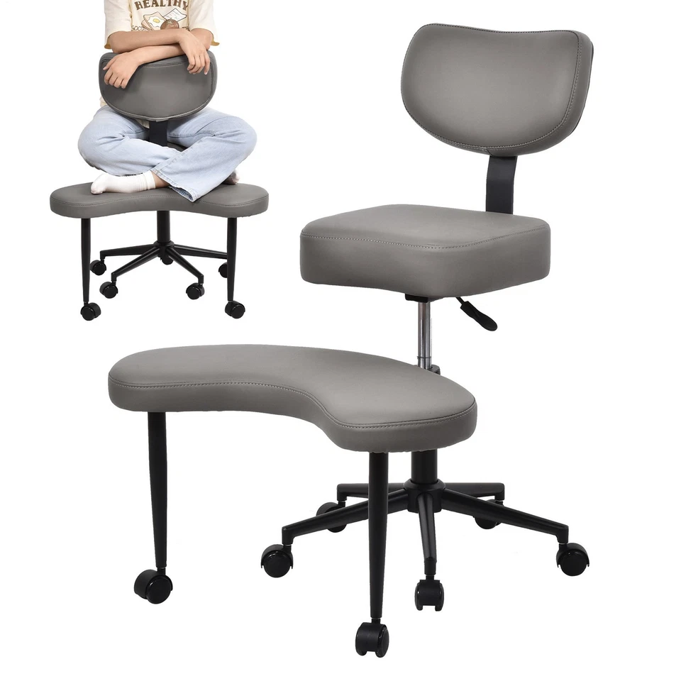 Silla de Escritorio de Oficina Ejecutiva Meditación Silla con Piernas Cruzadas Respaldo Ergonómico Foto 2 de 4