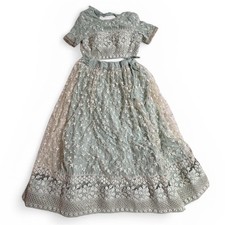 Mintgrün bestickt Lehenga Choli indisches ethnisches festliches Outfit L - XL 