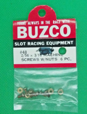 Slot Car Hardware 1/24 BUZCO 48 Machine Screws w/ Nuts 2/56 x 3/16 6 - Vintage