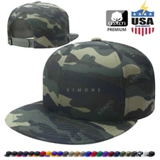 Cotton Snapback Baseball Cap Hat Hip Hop Solid Two Tone Plain Army Men Military
