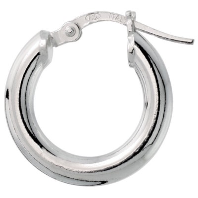 925 Sterling Silber schlichte Röhre Creolen Aretes de Plata 5/8 Zoll 16 mm.