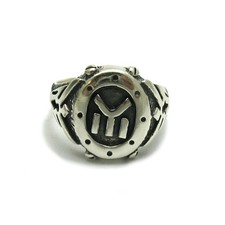 Anello uomo argento sterling vecchio simbolo bulgaro massiccio 925 R001645 EMPRESS fatto a mano