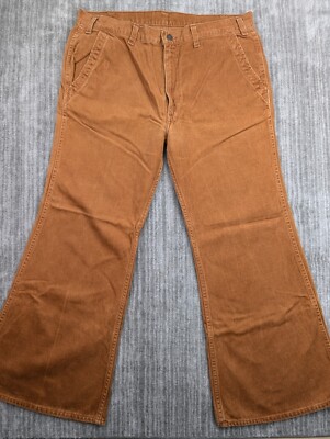 Vintage 70s Levi's 666 Bell Bottom Jeans Men's 36x28 White Tab