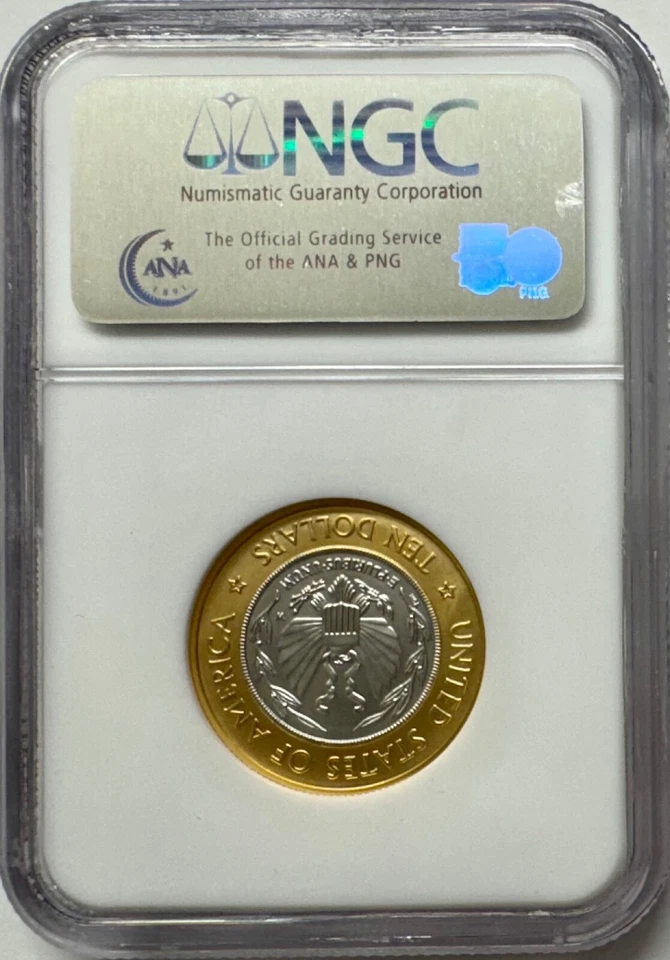 2000-W Congress Bi-Metallic $10 NGC MS-70 - Image 2 of 4