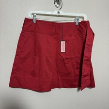 Vineyard Vines Red A-line Pleated Mini Skirt Sz 4 Removable Side Waist Tie NWT