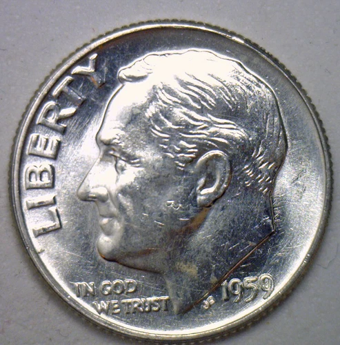 1959 Silver UNCIRCULATED BU Roosevelt Dime Ten Cent Coin