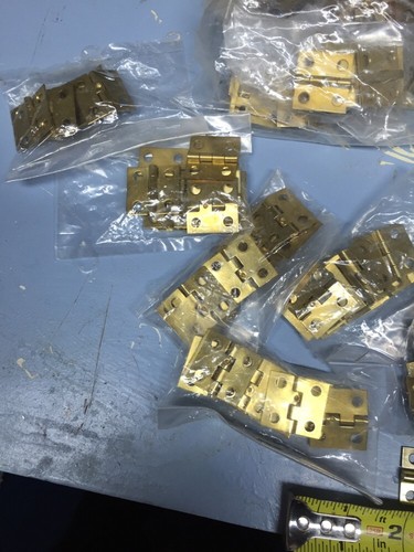 Brass Hinges For Box Projects Wood Box Etc 10 In Bag I Inch Square - Picture 3 of 4