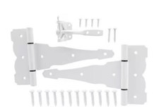 Everbilt Decorative Gate Tee Hinge  Latch Set Self-Latching White 543 017 NEW