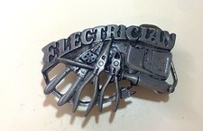 Vintage Electricians Metal Belt Buckle Electrician Tools Trademan Trade