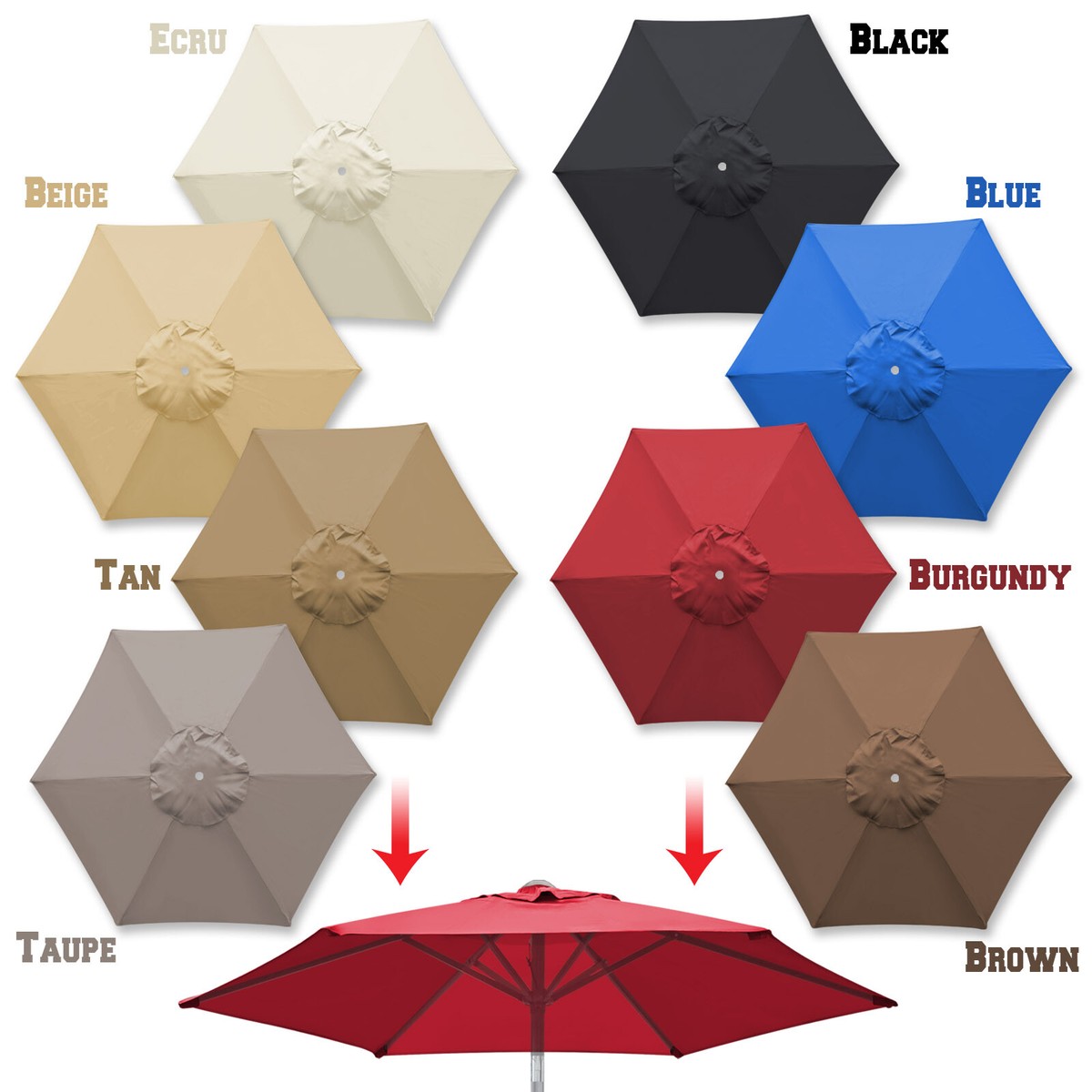 custom patio umbrella replacement ABCCANOPY Top Only 7.5FT, 9FT, 10FT Please Note LAUSAINT HOME Accessories for Cantilever
