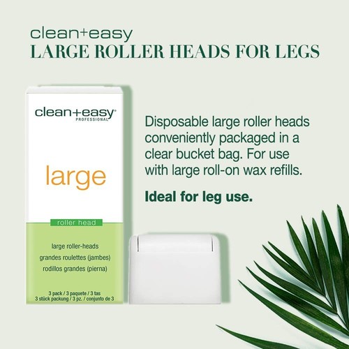 Clean & Easy Replacement Large Roller Head 3 pack. Waxing, Salon, Spa, Unisex - Picture 3 of 7
