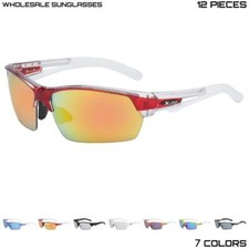 WHOLESALE LOT Men Sport Wrap Around Cycling Fishing Golfing SUN GLASSES 12 Pairs
