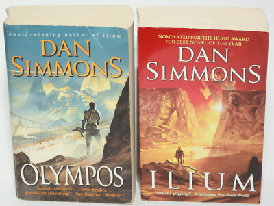 Lot of 2 Books by Dan Simmons - ILIUM & OLYMPOS - 2003, 2006 Science Fiction PBs