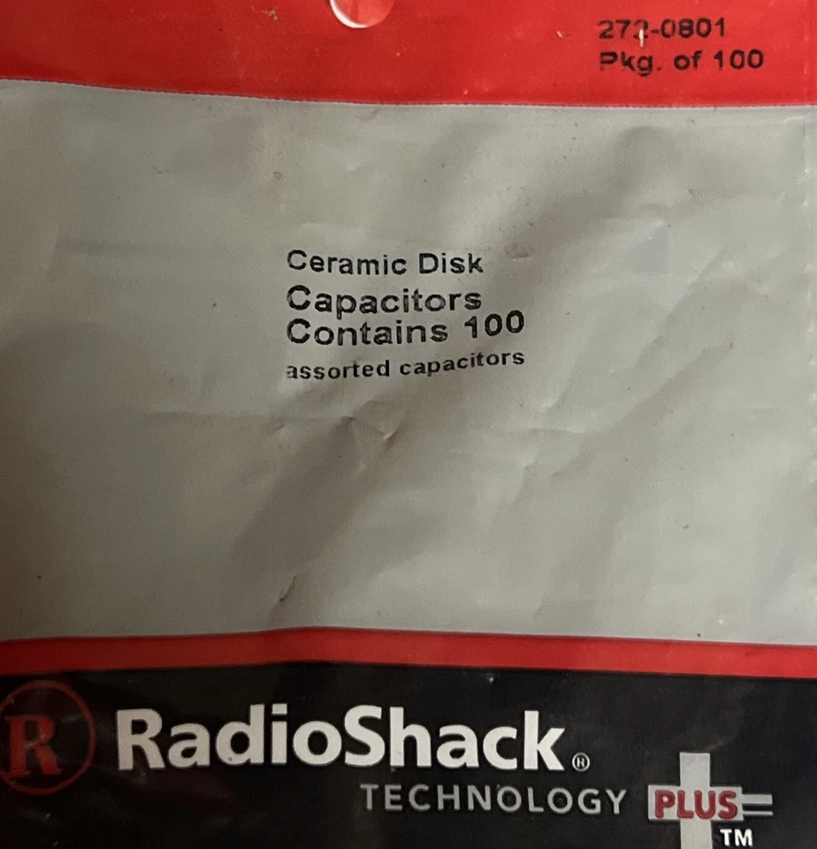 RadioShack 272-0801 Condensadores de Disco Cerámico, Paquete de 100 Tamaños Surtidos, Nuevo Foto 2 de 3