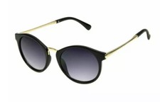 New Foster Grant Womens Black  Gold Cat Eye Sunglasses 100 UVA 54765