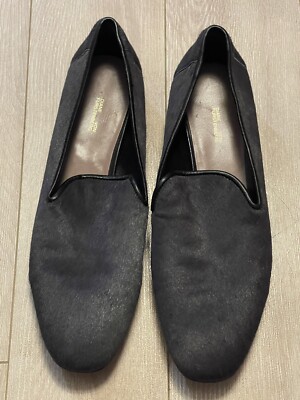 Diane Von Furstenberg Vero Cuoio Loafer Gray Leather Calf  Hair US 10 EU 40