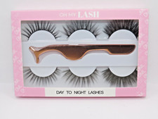 Image of OH MY LASH DAY TO NIGHT 3 PAIRS LASH SET WITH APPLICATOR 100% FAUX MINK