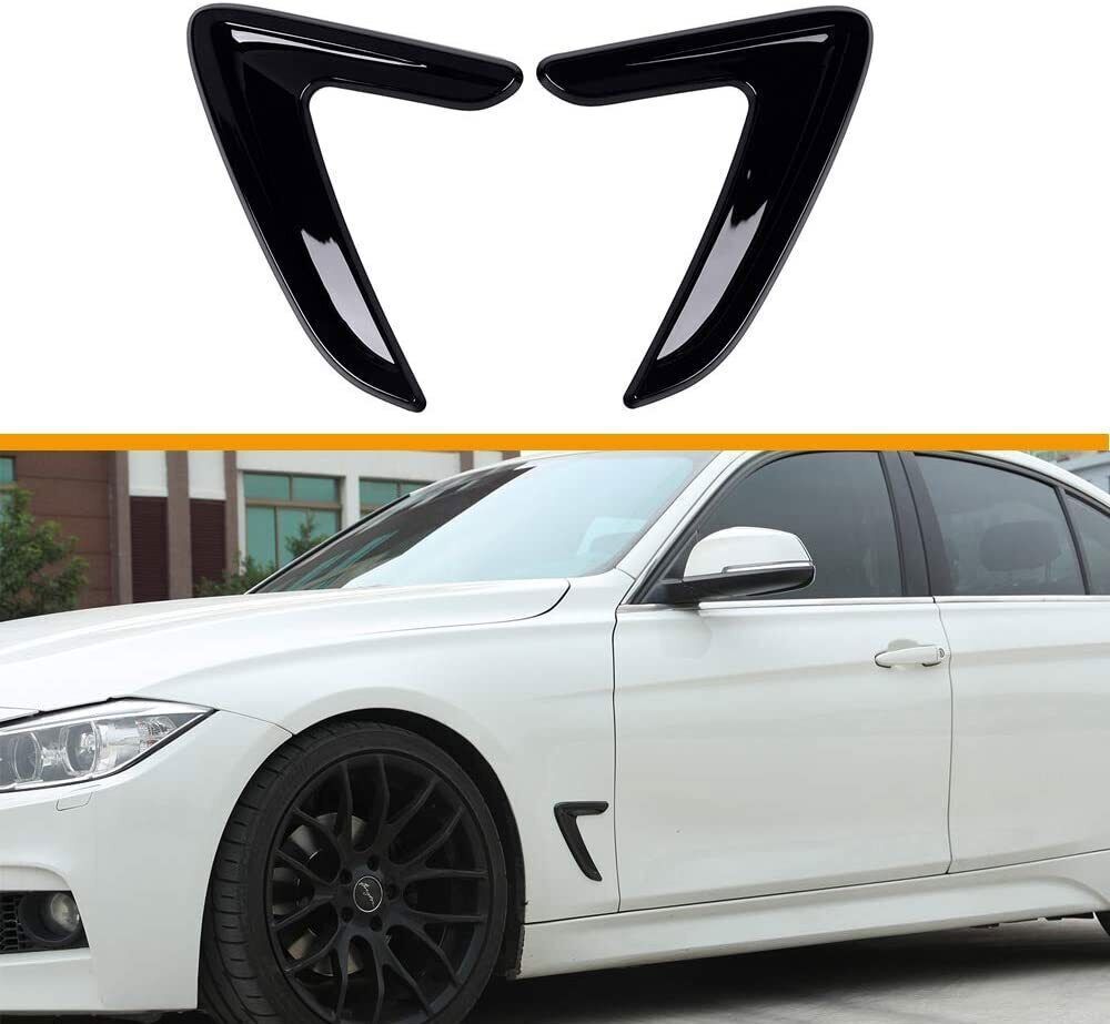 For BMW 3 Series F30 Gloss Black Fender Side Air Vent Trim Cover 2013-2018 2pcs