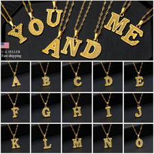 FAST SHIPPING  Gold Initial Letter Necklace For Women A-Z Alphabet Pendant New