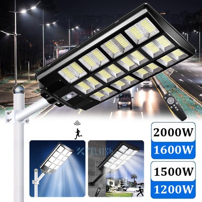 Solar Street Light Outdoor, Large Solid and Bright, 2000W Solar Parking Lot Lamp