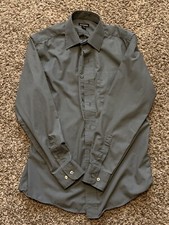GEORGE Men's Button-down Long Sleeve Shirt size M, gray Dress Shirt